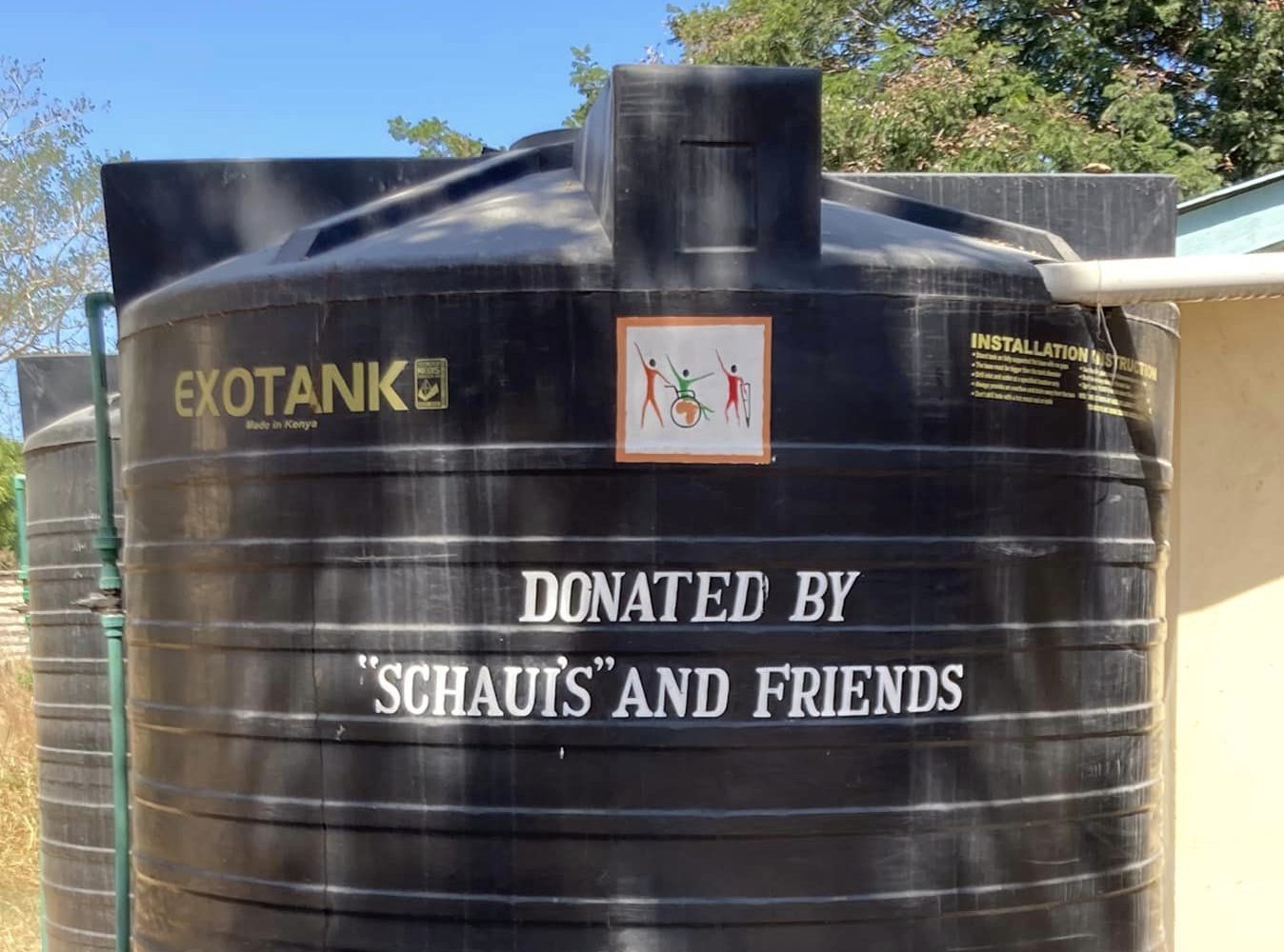 Wassertank gespendet von Schaui s Gaesten